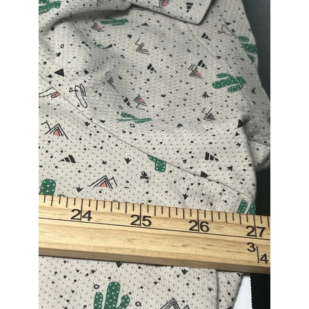 Adidas Adicross Shirt Mens 2XL Tan AOP Cactus Aztec Golf Short Sleeve SKU62